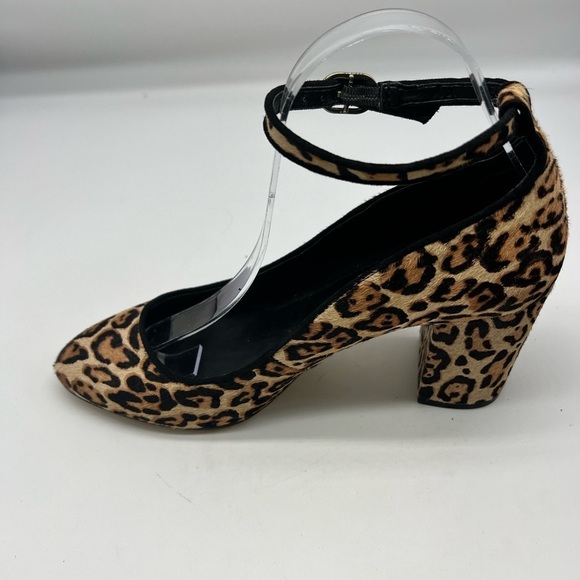 WHBM - Tan And Brown Calf Hair Ankle Adjustable Straps Block Heels Size 7.5 - Picture 7 of 13